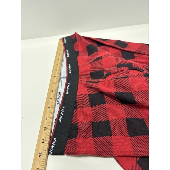 Mens Dickies Long Johns PJs Red & Black Plaid Pattern 41” Long Size Large, New! - Picture 5 of 7